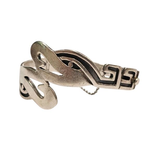 Vintage Miguel Melendez Taxco Double Serpent Bangle Bracelet - Picture 3 of 7